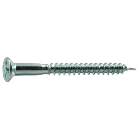 Midwest Fastener Wood Screw, #8, 1-3/4 in, Zinc Plated Steel Flat Head Phillips Drive, 100 PK 02559